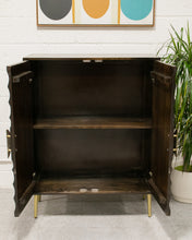 Load image into Gallery viewer, Evelyn Sunburst Wood-carved Bar Cabinet
