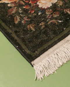 Black Boroque Floral Rug