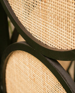 Black and Wicker Room Divider