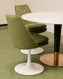 Olive Green Daisy Chair with White Base