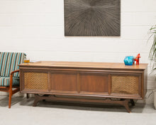 Load image into Gallery viewer, Walnut General Electric Solid State Stereo Console
