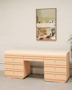 Coral 80’s Post Modern Desk Vanity Chest of Drawers