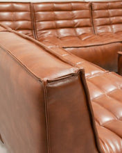 Load image into Gallery viewer, Recycled Leather 3 Piece and Ottoman Juno Sofa
