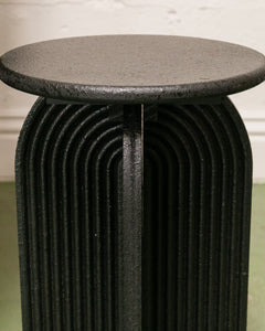 Round Black Short End Table