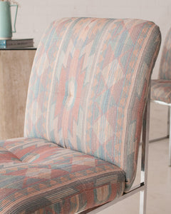Milo Baughman Chair in Southwestern Fabric