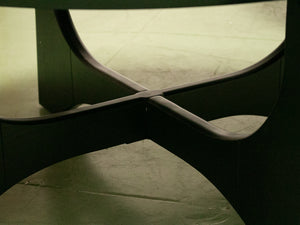 Black Oak Sculptural Base Coffee Table