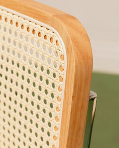 Blonde Rattan Modern Dining Chair