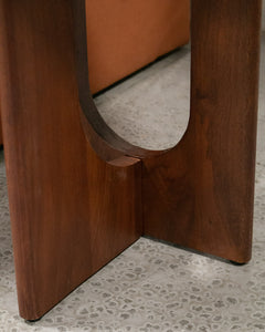 Walnut Side Table Sculptural Base