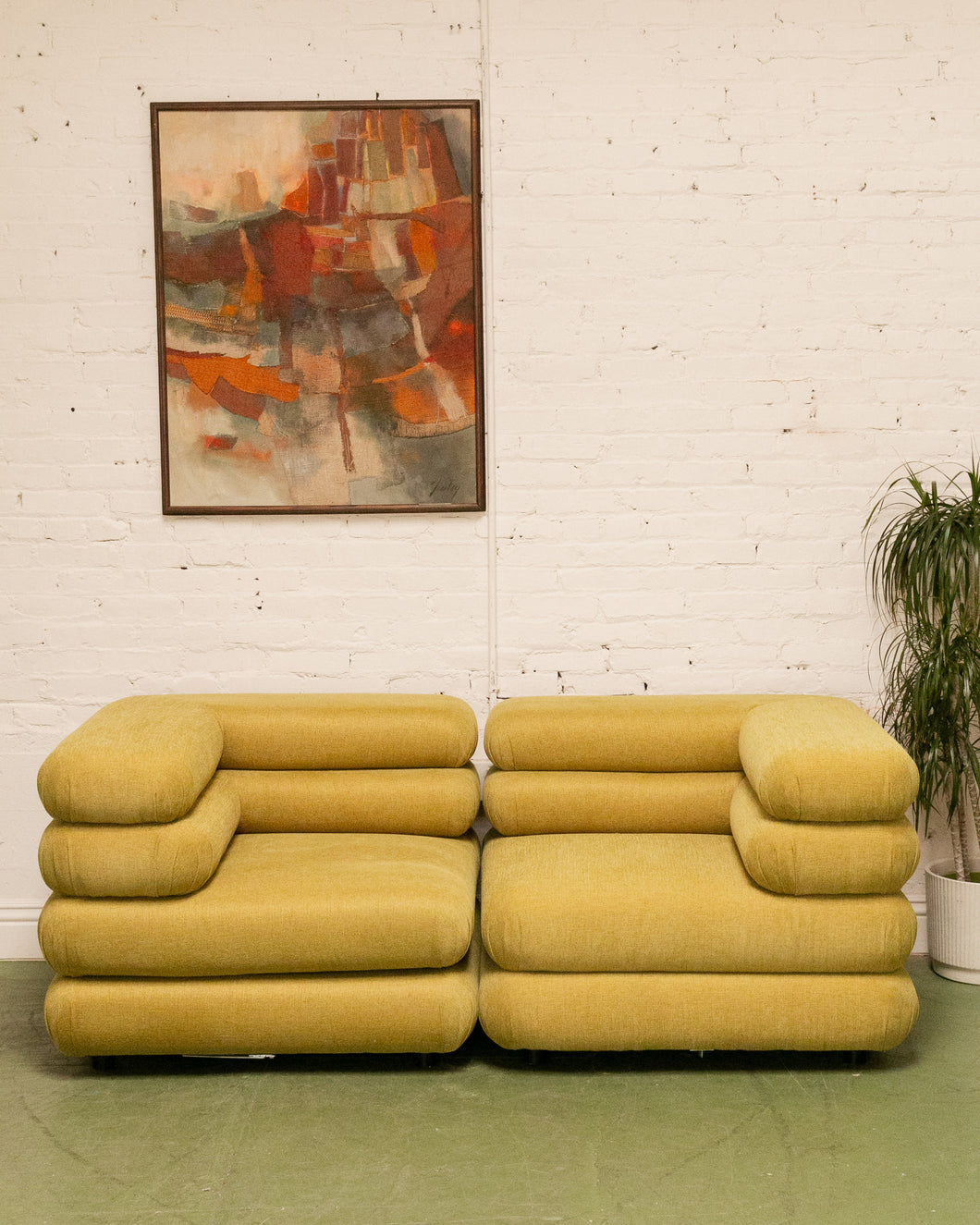 Elodie 2 Piece Modular Sectional Loveseat in Dijon Mustard
