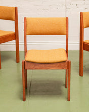 Load image into Gallery viewer, Danish Mustard Tweed Dining Chair Set Restored
