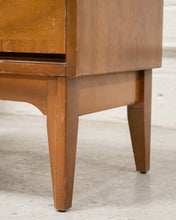 Load image into Gallery viewer, Double Drawer Walnut Nightstand
