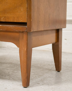 Double Drawer Walnut Nightstand