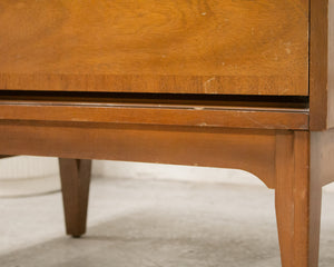Double Drawer Walnut Nightstand
