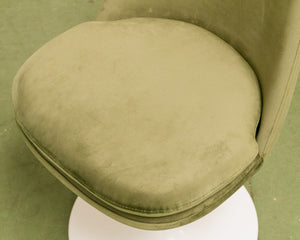 Olive Green Daisy Chair with White Base