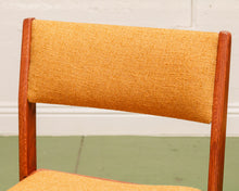 Load image into Gallery viewer, Danish Mustard Tweed Dining Chair Set Restored
