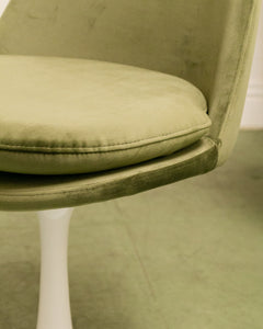 Olive Green Daisy Chair with White Base