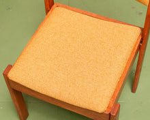 Load image into Gallery viewer, Danish Mustard Tweed Dining Chair Set Restored
