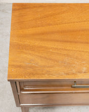 Load image into Gallery viewer, Double Drawer Walnut Nightstand
