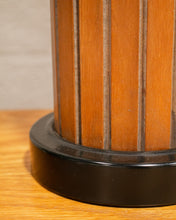 Load image into Gallery viewer, Mid Century Modern Gruvwood Lamp - Wood And Black Metal
