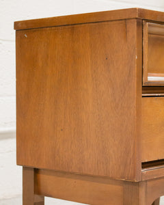 Double Drawer Walnut Nightstand