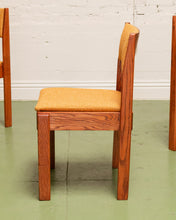 Load image into Gallery viewer, Danish Mustard Tweed Dining Chair Set Restored
