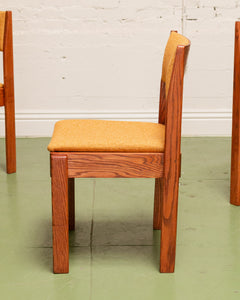 Danish Mustard Tweed Dining Chair Set Restored