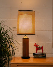 Load image into Gallery viewer, Mid Century Modern Gruvwood Lamp - Wood And Black Metal
