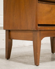 Load image into Gallery viewer, Double Drawer Walnut Nightstand
