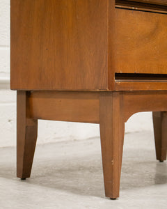 Double Drawer Walnut Nightstand