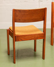 Load image into Gallery viewer, Danish Mustard Tweed Dining Chair Set Restored
