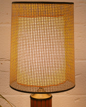 Load image into Gallery viewer, Mid Century Modern Gruvwood Lamp - Wood And Black Metal
