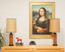 Load image into Gallery viewer, Mid Century Modern Gruvwood Lamp - Wood And Black Metal

