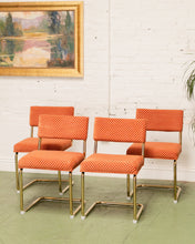 Load image into Gallery viewer, Checkered Cantilever Dining Chair in Rust Orange
