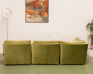 Vintage Modular Green Sofa