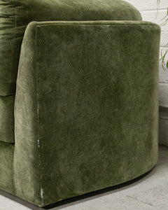 Prima Chaise and Bumper Olive Green Sofa