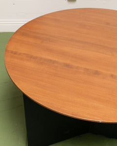 Round Walnut Table with Sculptural Base