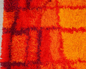 Red and Orange Rya Rug