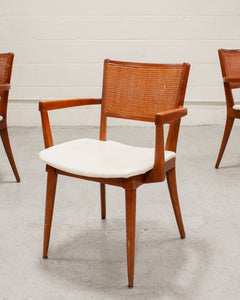 Set of 4 Vintage Chairs with Caning