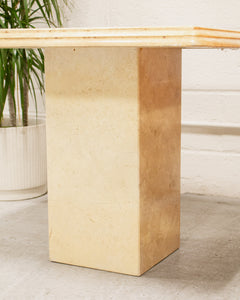 Travertine Post Modern Side Coffee Table Small