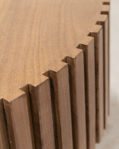 Paneled Round Wood Coffee Table