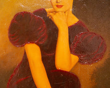 Load image into Gallery viewer, Woman in Red Velvet Dress by J Gaines

