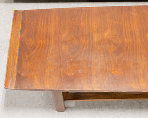 Vintage Walnut and Oak Surfboard Coffee Table Bench by Lane Furniture Co