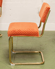 Load image into Gallery viewer, Checkered Cantilever Dining Chair in Rust Orange
