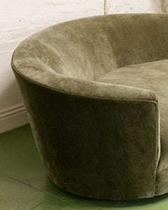 Aria 1 Piece Curved Sofa in Amici Moss