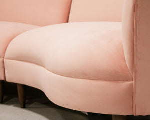 Aria 3 Piece Curved Sofa in Royale Blush