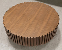 Load image into Gallery viewer, Paneled Round Wood Coffee Table

