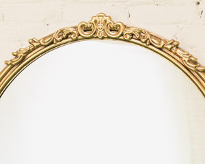Round Gold Mirror with Motif