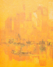 Load image into Gallery viewer, Orange Cityscape Mid Century Painting
