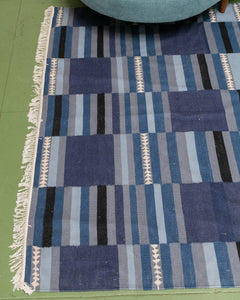 Blue Colorblock Kilm Rug