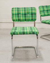 Load image into Gallery viewer, Plaid Chrome Chair
